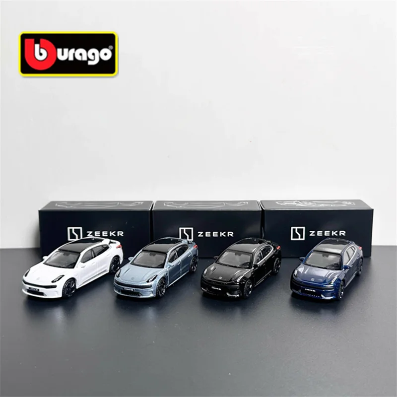Bburago 1:64 ZEEKR 001 FR Stazione in lega Carro Modello di auto sportiva Fonde sotto pressione Metallo Veicoli a nuova energia Modello di auto Simulazione Regalo per bambini