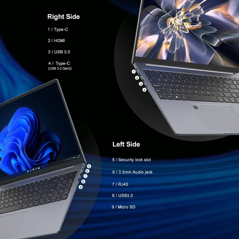 Picture 7: Ninkear A16Pro Laptop 16 inch 2.5K 120Hz AMD R7 7735HS WiFi 6 32GB DDR5 RAM 2TB SSD Laptop Windows 11 Notebook Office Computer