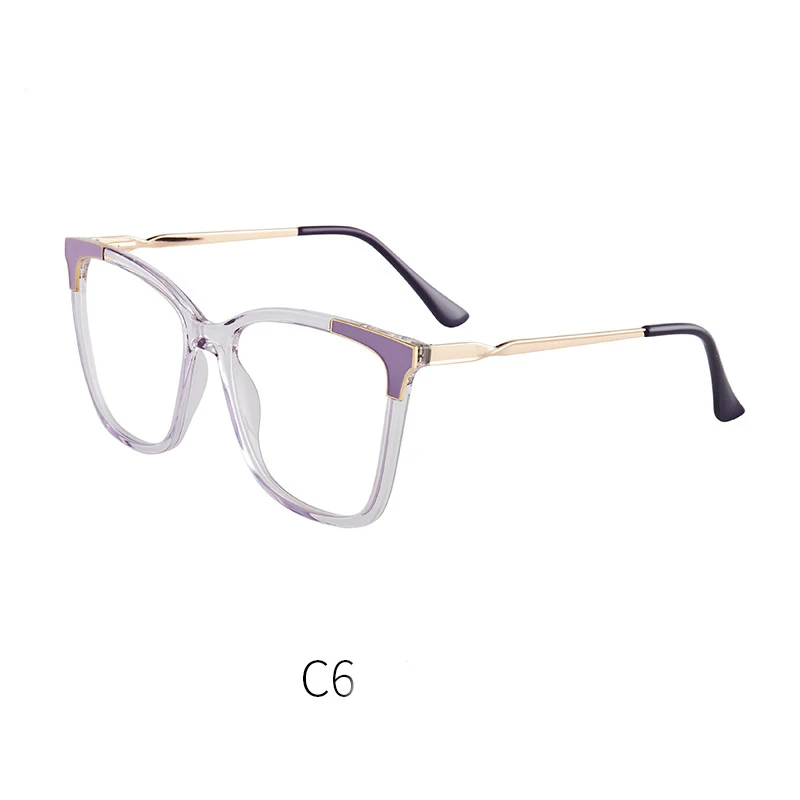 Gafas de plástico Tr90 para hombre y mujer, lentes ópticas con montura de ojo de gato de titanio, a la moda, para ordenador, 46963