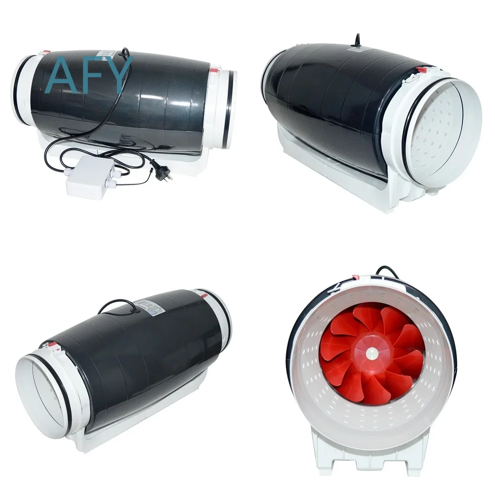 Round Duct Fan for LCD Delay Three-Speed Switch Silent Exhaust Fan HVAC Ventilation System Air Circulator Ceiling Mount