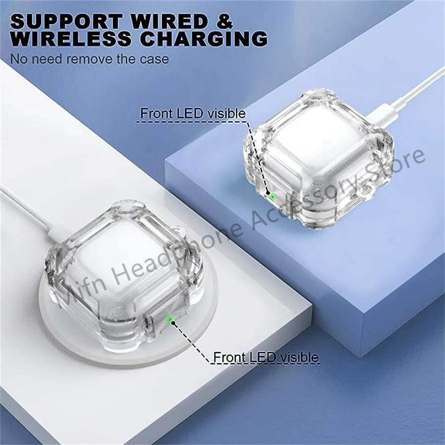 Novo caso transparente 3d para samsung galaxy buds 2 pro, caso do fone de ouvido com bloqueio seguro, shockproof