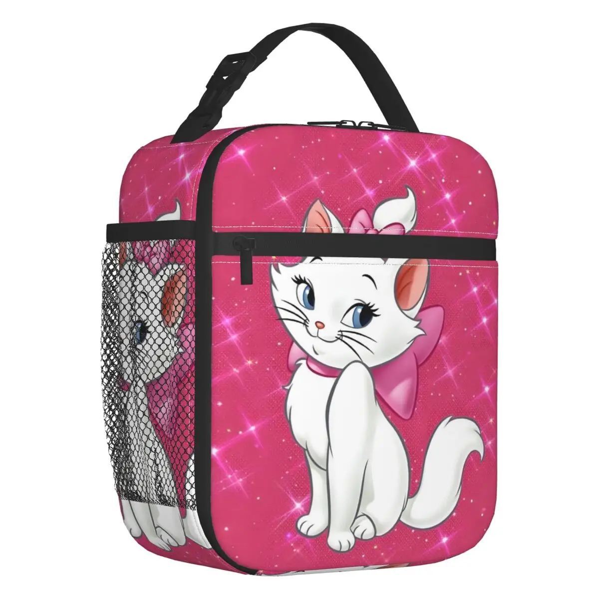 

Custom Cartoon Marie Cat Insulated Lunch Tote Bag Animal Movie Kitten Film Portable Thermal Cooler Bento Box Kid School Children