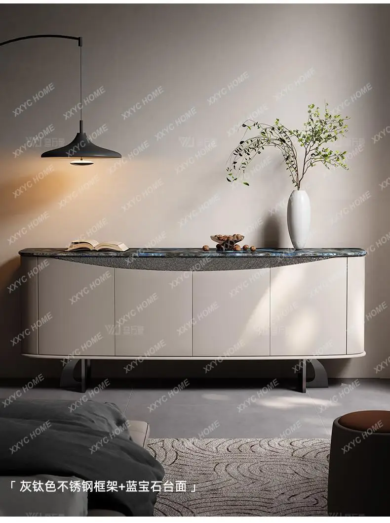 

minimalist suspended TV cabinet light luxury high-end marble storage high-end fashion floor cabinet