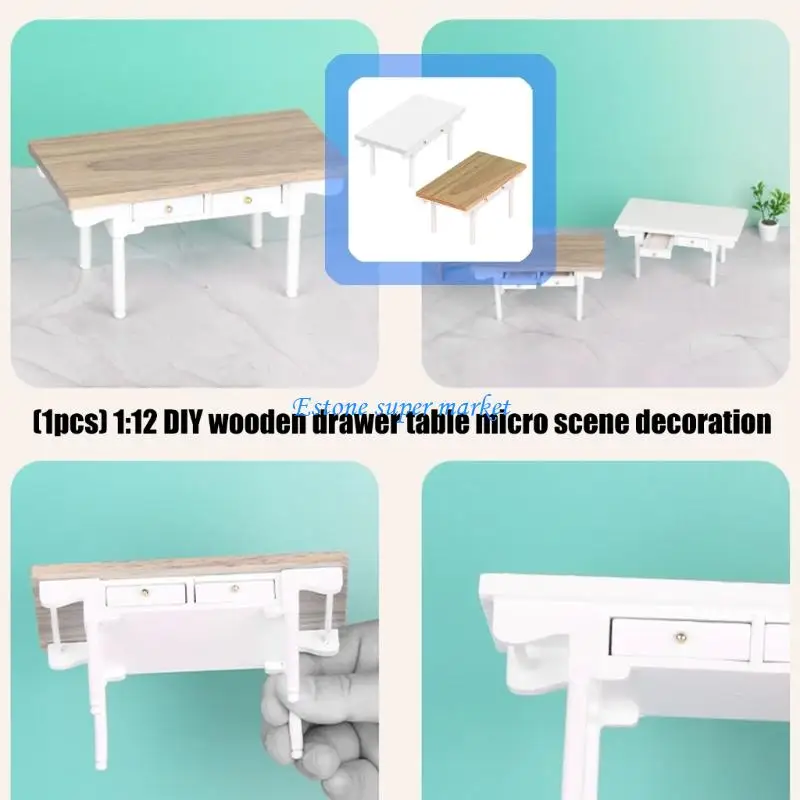 090B Realistic Doll House Office Desk 1/12 Furniture Kids Pretend Play Game Toy