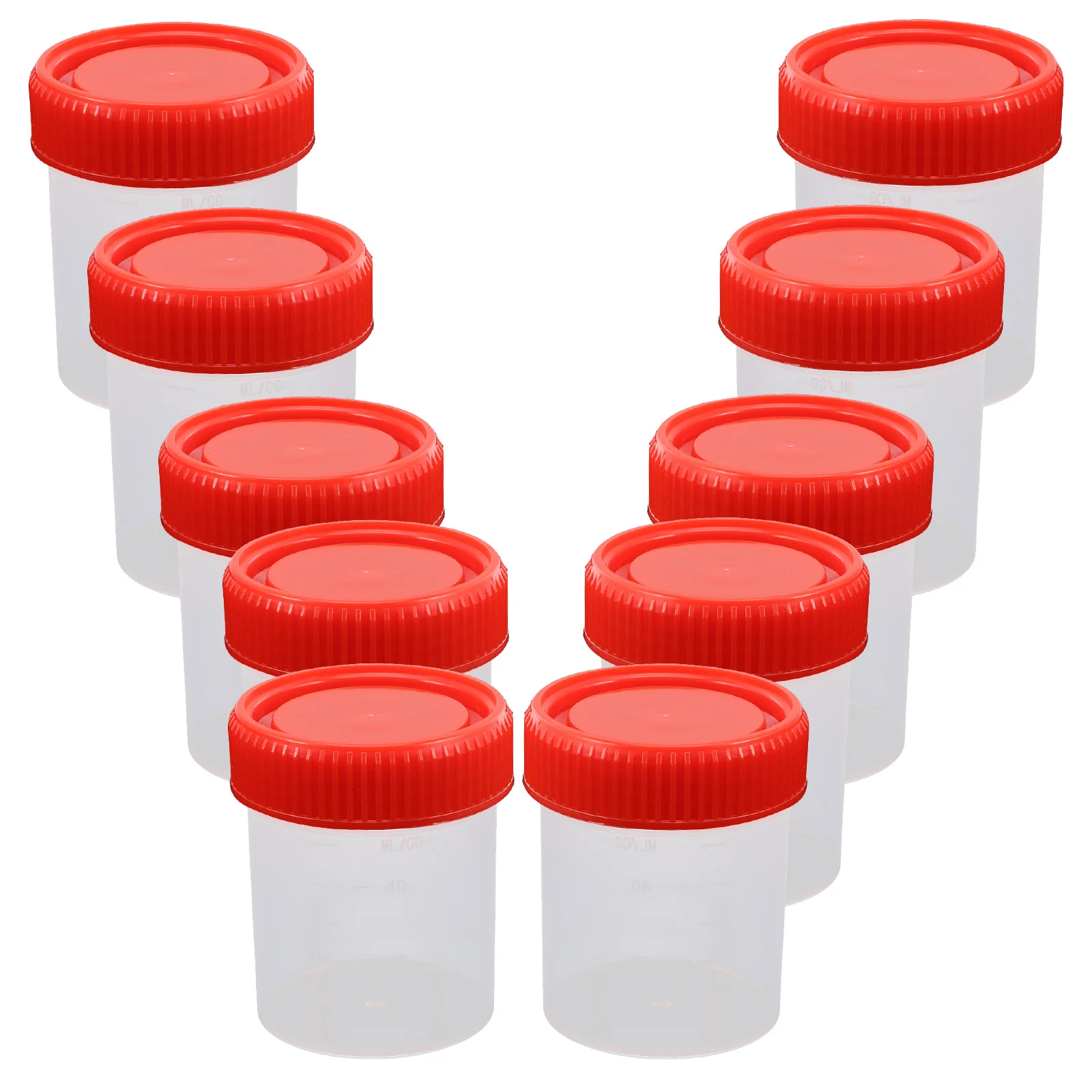 

10 Pcs Sample Container with Lid Collection Cups Urine Pee PP Specimen Containers