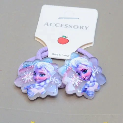 Disney Frozen Children‘s Hair Rope Cartoon Elsa Princess Hairs Accessories Girls Fashion Party Hair Ring Headdress Toys Gifts