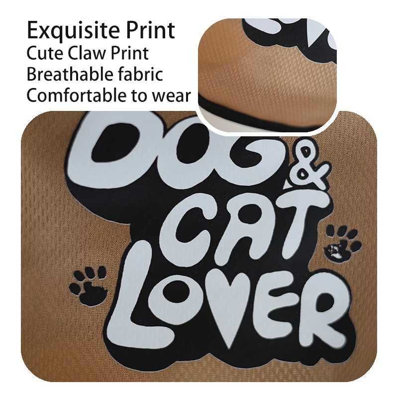 Pet Breathable Thin Spring/Summer Western Vest Cat Dog Pullover Easy to Wear Super Cute Bright and Simple English Clothes