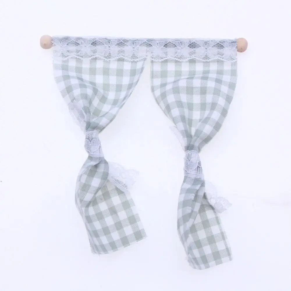 OB11 ドールハウスミニチュアカーテンフラワーカーテンモデル家具ドールハウスの装飾アクセサリーレース格子