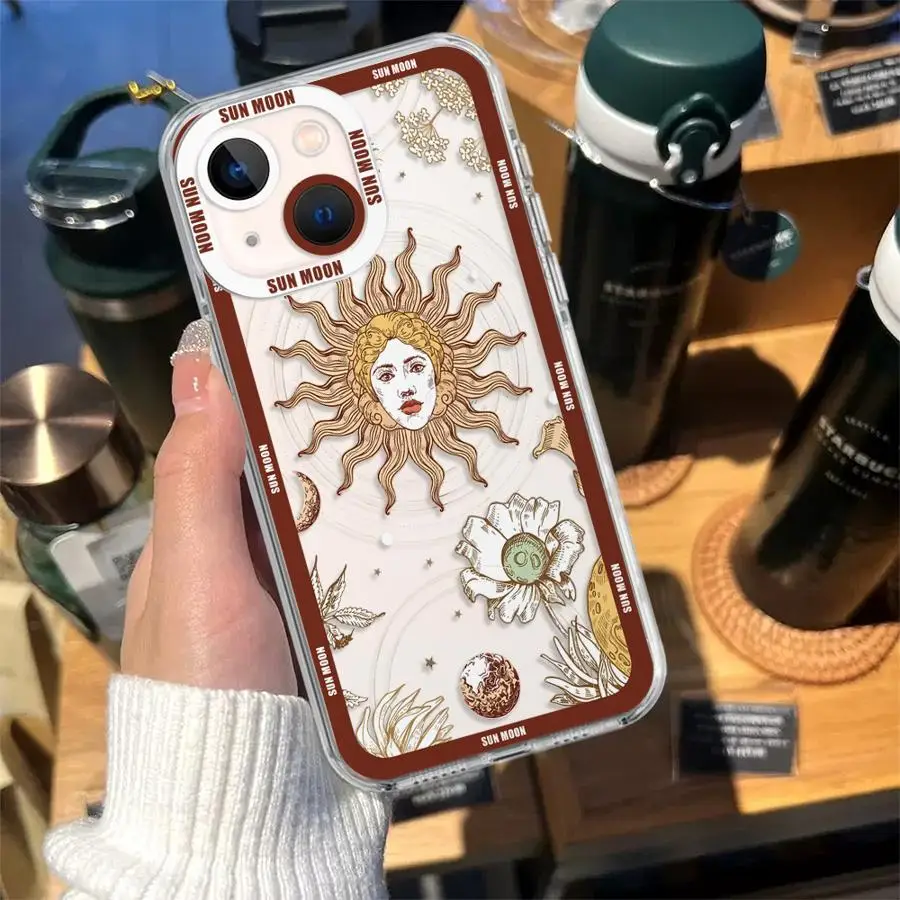 

Funny Sun Moon Transparent Clear Soft Case for Honor X7b X9b X8a X9a 5G X8 90 Lite Phone Cover Shell