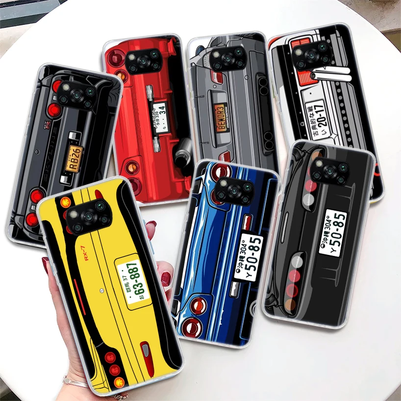 Japan Anime Initial D Car Taillight Coque Phone Case For Xiaomi Poco X6 X5 X3 Nfc X4 Gt F6 F5 Pro F4 F3 F2 F1 M5s M4 M3 5G Soft 