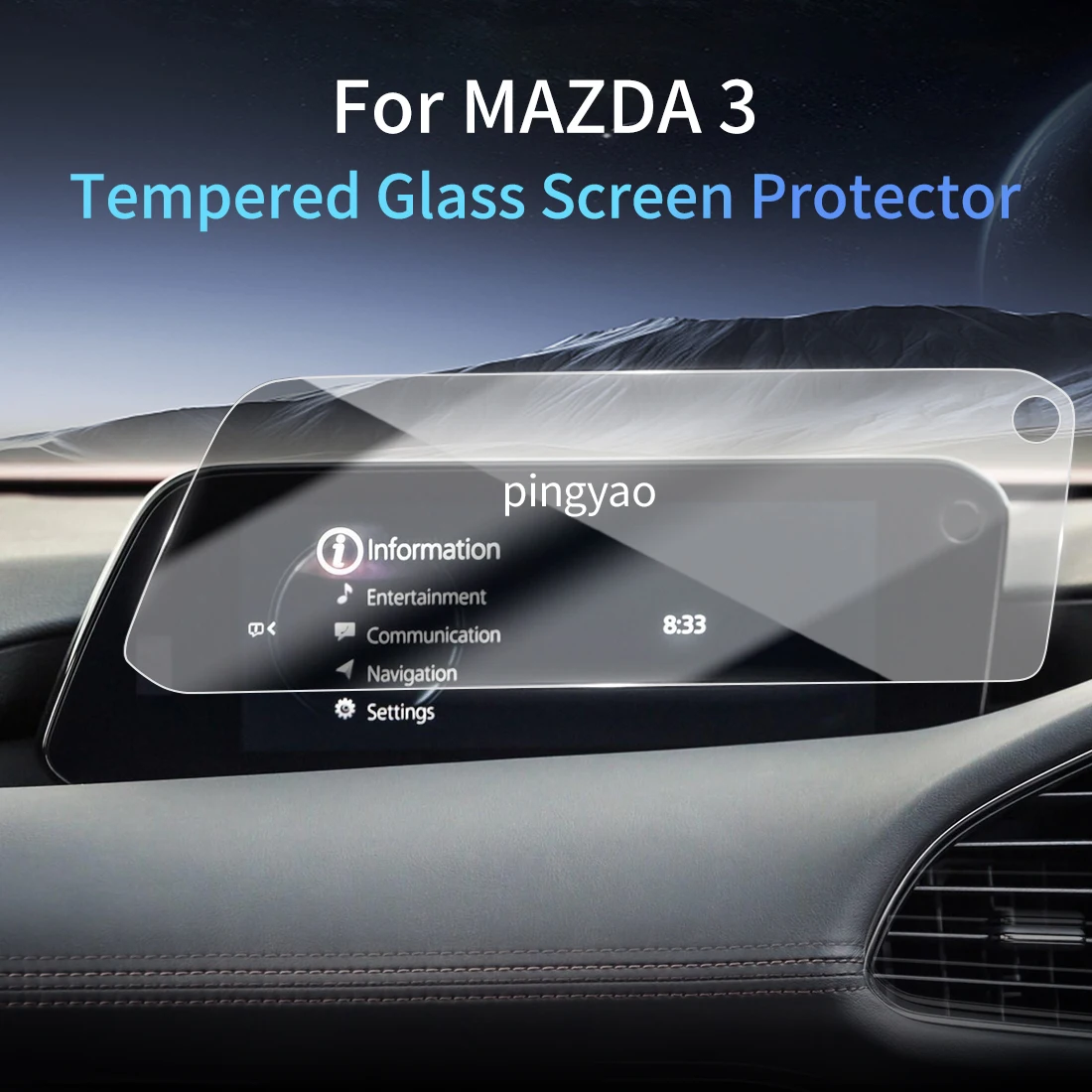 

Car Sticker Screen Protector Navigation Display Tempered Glass Protective Film Car Accessories Vehicle For25 MAZDA 3