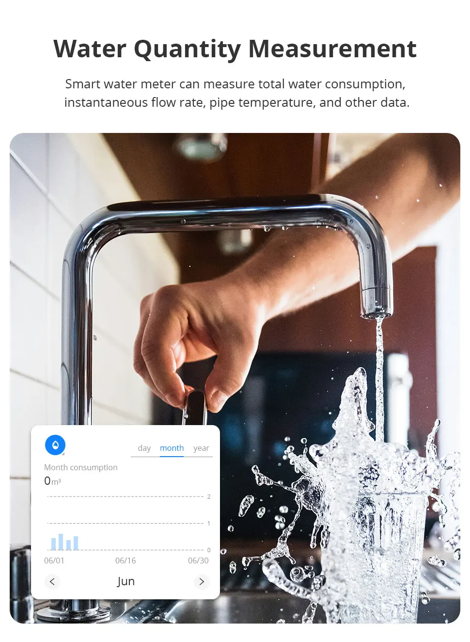 Zigbee Ultraschall-Wasserzähler DN15 DN20 DN25 mit Ventil, LCD-Display, Wassermenge, Durchflussverbrauch, Messung IP68, Arbeit mit Tuya – Detail 6