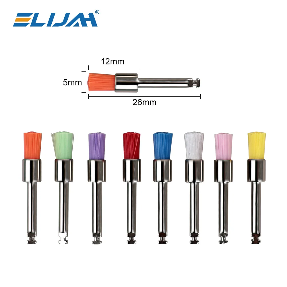 100 sztuk materiałów dentystycznych Prophy szczotka profilaktyczna kolor biały nylon szczotki do polerowania chwyt RA 2.35mm polerka stomatologiczna — zdjęcie 3