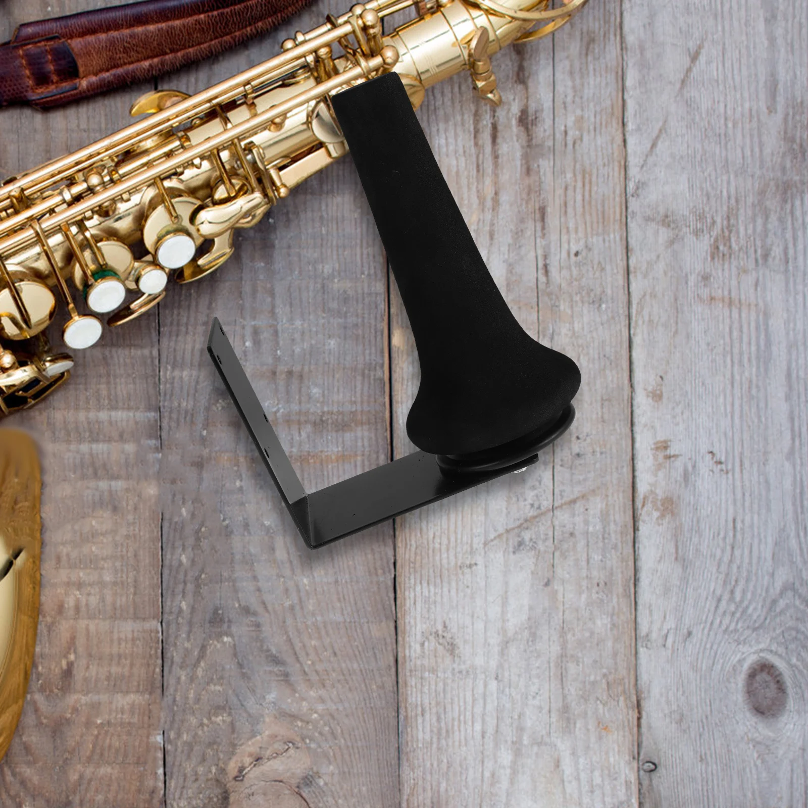 แซ็กโซโฟนขลุ่ย Clarinet อุปกรณ์เสริมผนังสีดําผู้ถือจอแสดงผลตรงท่อ Rack Storage Mount แขวนแบนขาตั้งเครื่องมือ