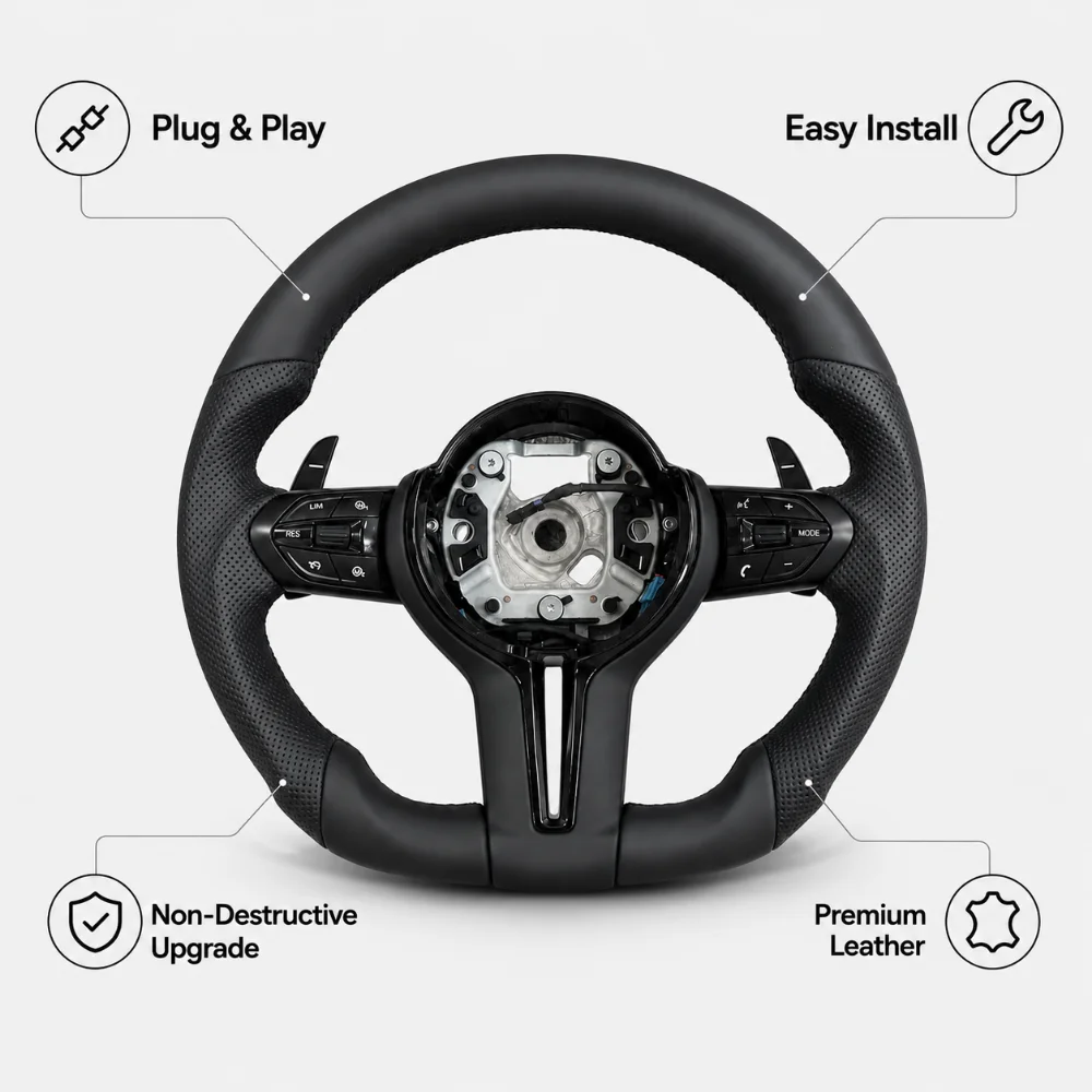 

Upgrade Black Perforated Leather M Sport For BMW F30 F20 F48 M3 F80 F25 E90 E87 X5 E70 F01 F10 Car Accessories Steering Wheel