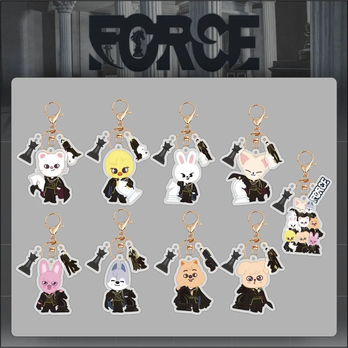 

SKZOO Same Cartoon Acrylic Keychain Bag Pendant Cute Celebrity Peripheral Decoration Small Pendant