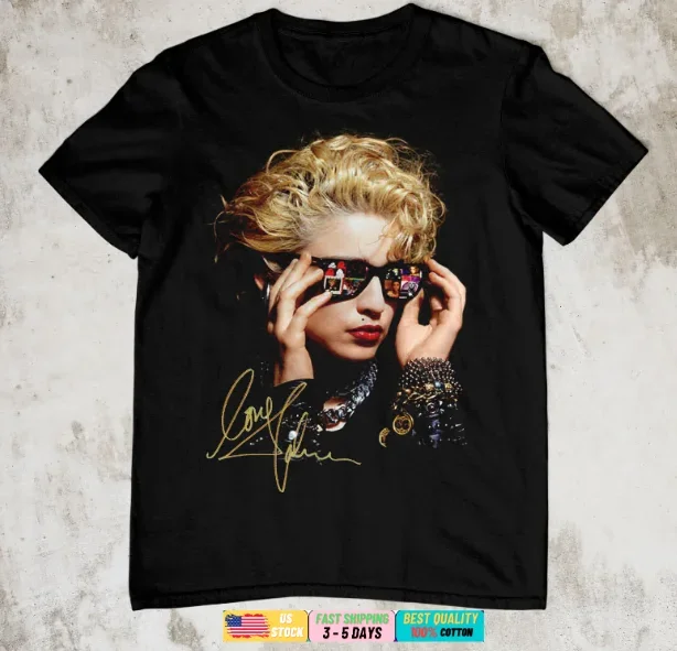 Gift Shirt Signature Madonna Fan All Size S-3xl Black New Cotton Unisex