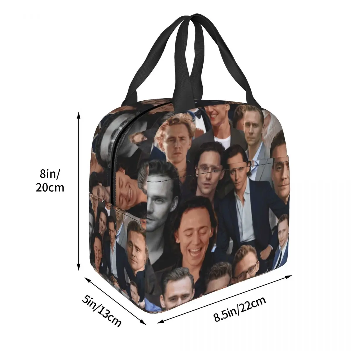 Tom Hiddleston Photo Collage Lunch Bags Insulated Bento Box Lunch Tote Picnic Bags Cooler Thermal Bag for Woman Girl School