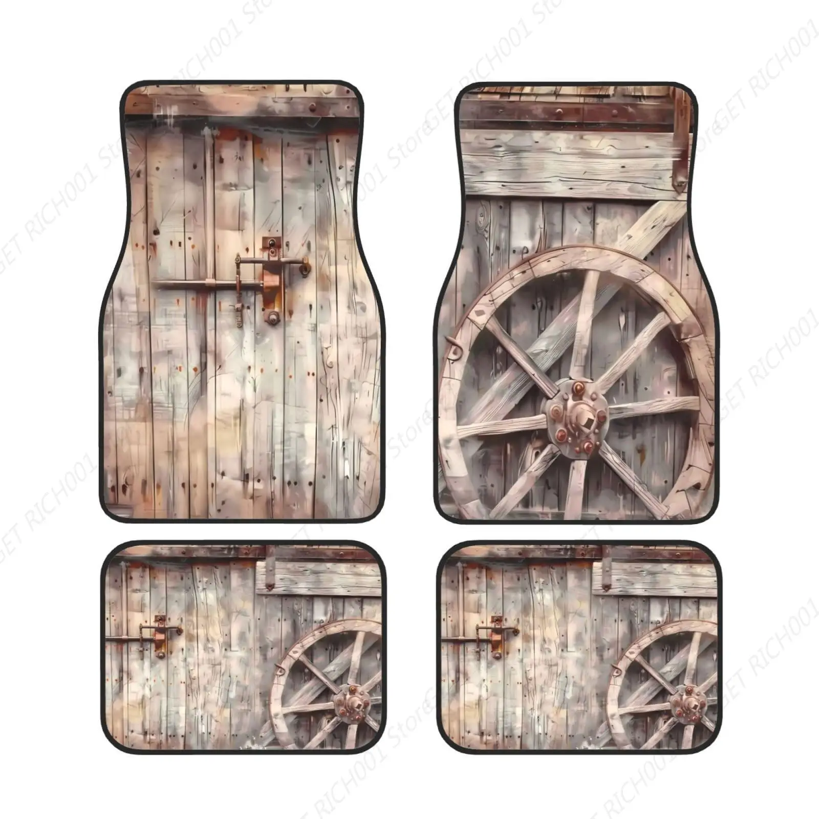 

Puerta Granero, Puerta Garaje Antigua, Granja Campestre, Divertida Alfombrilla Para Pies Coche, Juego 4 Piezas, Alfombrillas
