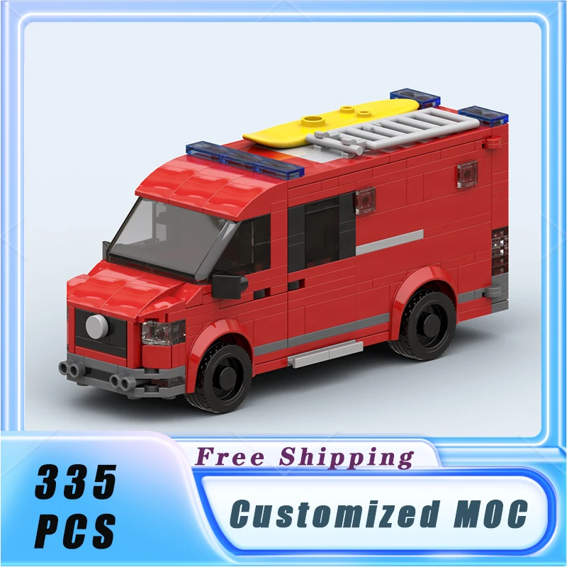 MOC Building Blocks Fire Water Rescue Vehicle Originality Model Bricks Sets Assemble Display Children's Toys Gifts