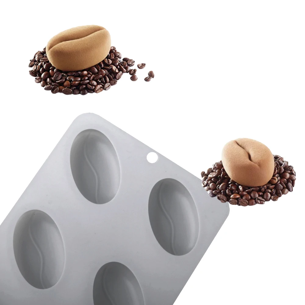Kaffeebohnen-Silikonform mit 6 Mulden, Mousseform, Kaffeebohnen-förmige Dessertform im französischen Stil, westliche Backform – Detail 6