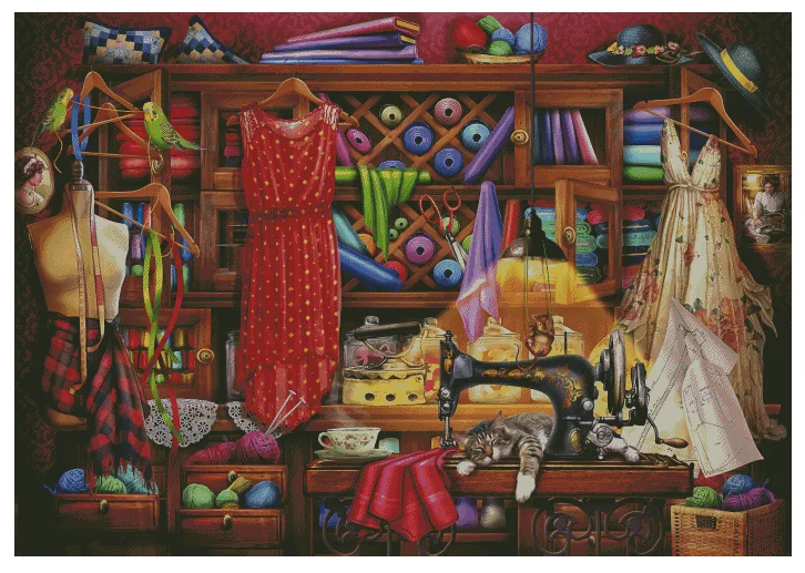 

18CT 16CT 14CT Unprinted Top Quality Cross Stitch Kits Embroidery Art DIY Handmade Needlework Home Decor