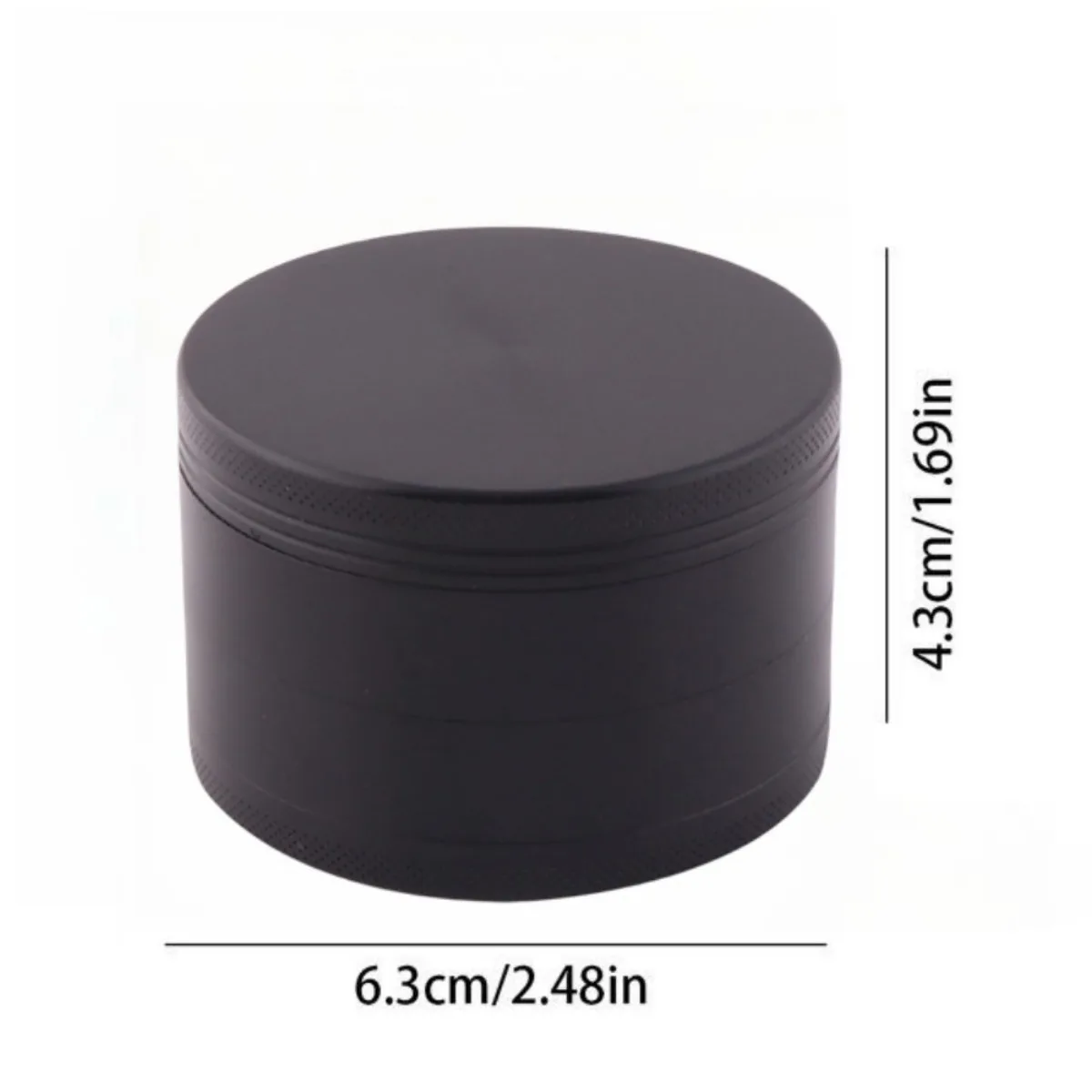 Moedor de Ervas Metálico de 2,5 Polegadas Grande com 4 Camadas, Moedor Manual de Sal e Pimenta, Ferramenta para Fumar Cigarros