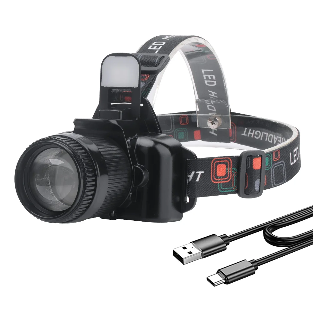 

BORUiT U8 Motion Sensor LED Headlamp USB C Rechargeable 18650 Headlight with Spotlight Floodlight Camping Fishing Lantern