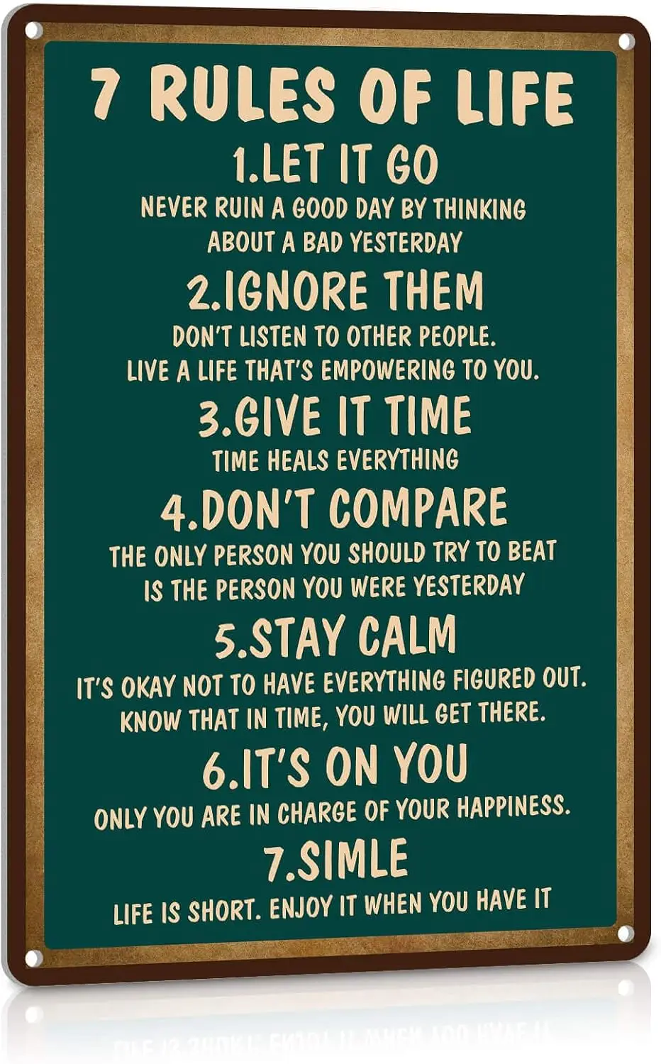 Металлические вдохновляющие знаки с цитатами 7 правил жизни мотивационный постер для спальни или дома офиса Декор винтажный фермерский Декор 12
