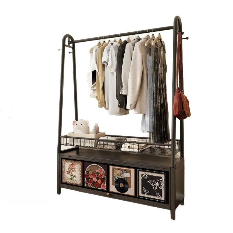 

Hanging hanger French retro coat rack, storage at the end of the bed, clothes artifact at night, mobile home