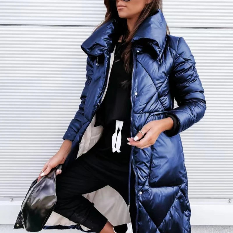 Women's Long Puffer Coat With Practical Features Long Puffer Coat With Fur Collar