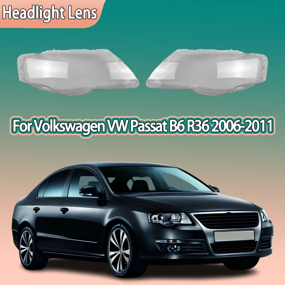

Headlight Lens For Volkswagen VW Passat B6 R36 2006 2007 2008 2009 2010 2011 Transparent Headlamp Cover Plexiglass Lampshade