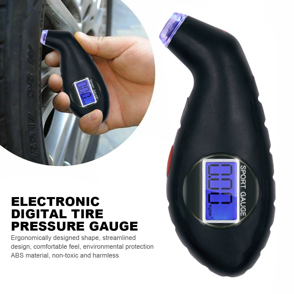 Electronic Car Tire Manometer LED Backlight Tire Barometer Tester Digital Tire Pressure Monitoring for Car Truck Motorcycle Bike