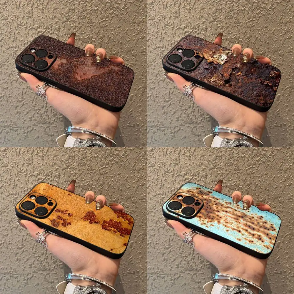 

Retro Industrial Style Rusty Phone Case For iPhone 16,15,14,13,12,11,Pro,XS,Max,XR,Plus,E,SE4,Mini Black Soft Box