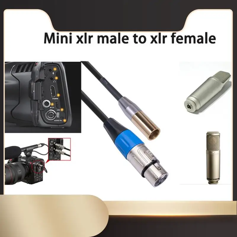 

N36R-REXLIS 1FT Mini XLR Male To XLR Female Adapter Cable, 3-Pin Mini XLR To XLR Video Cable, For BMPCC 4K BMPCC 6K Sony Canon C