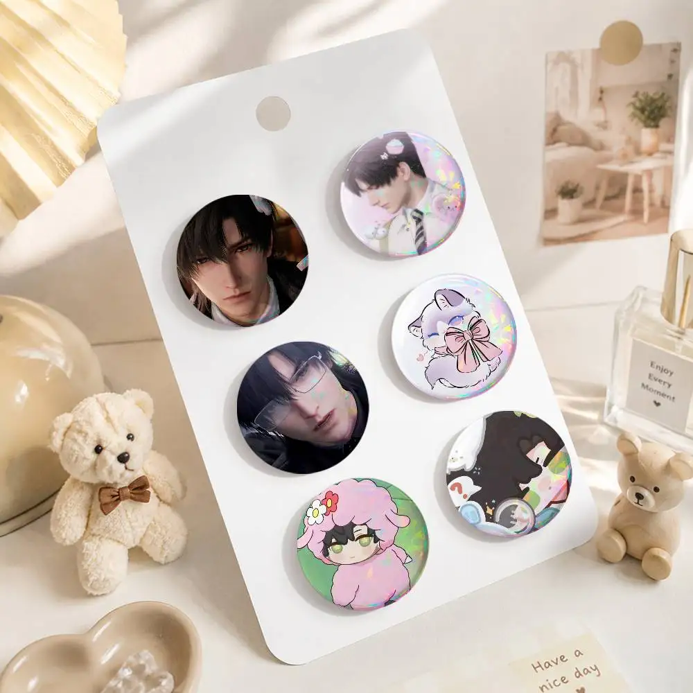 Love And Deep Space Zayne Round Button Badge Pin Set Anime Cartoon Game Music Cool Fashion Brooch For Backpack Clothes Hat