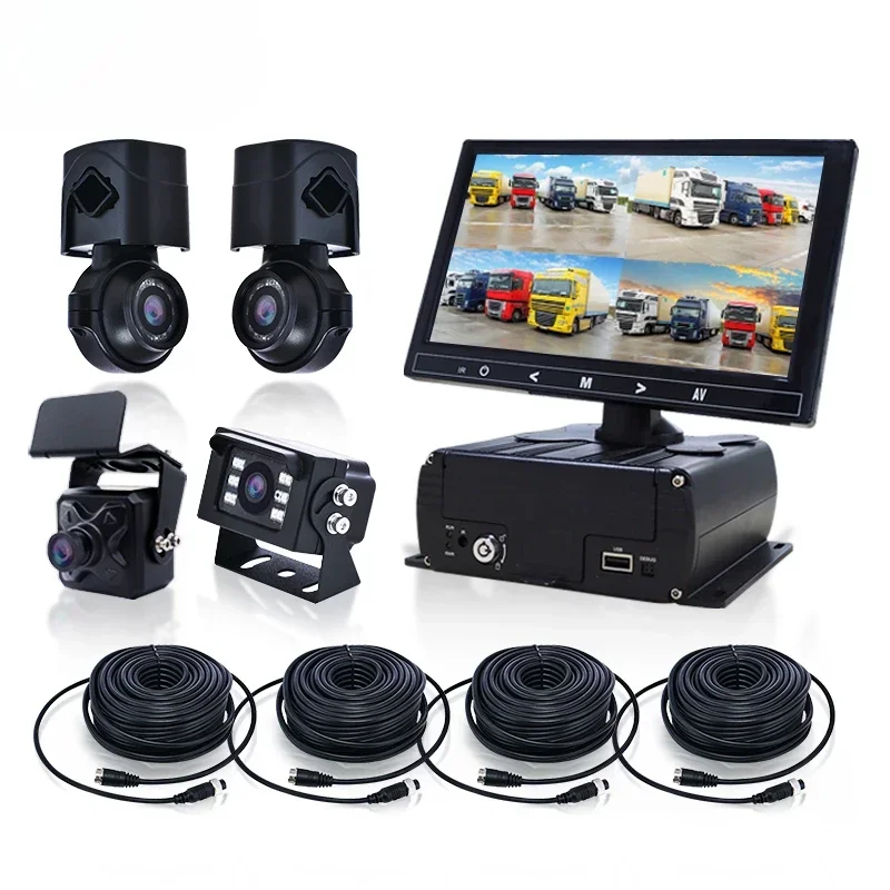 HDD SSD MDVR Blackbox DVR 24V Bus Truck 4 Camera Surround View 1080p AHD Dvr Camera Truck Black Box Recorder Camera System