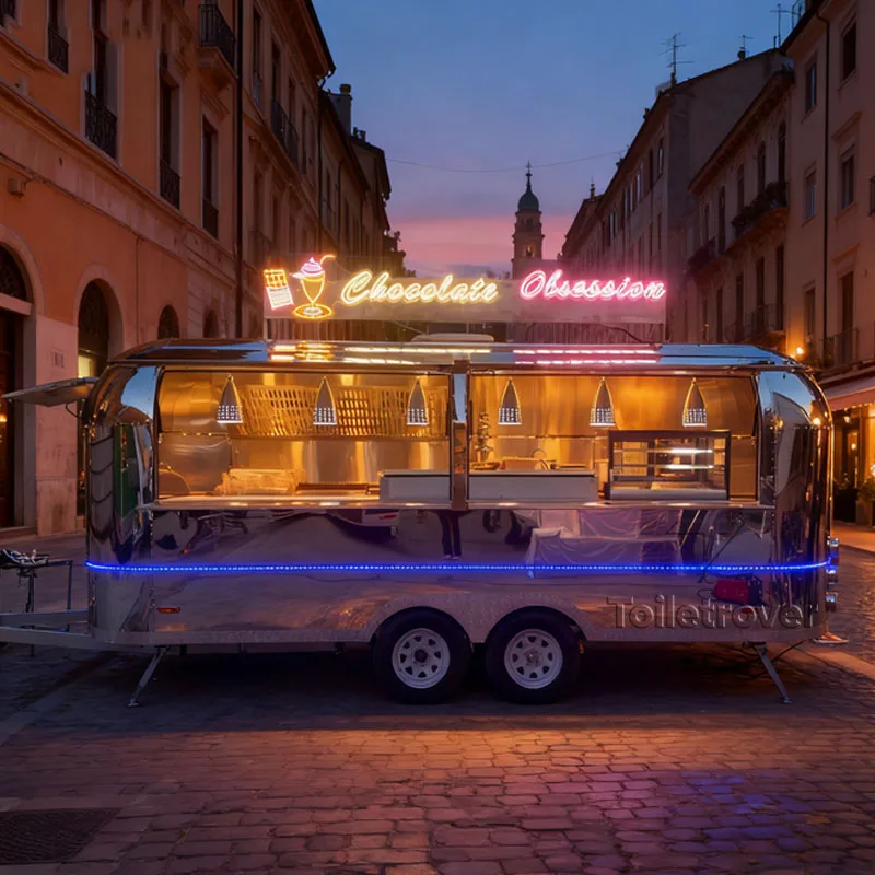 

Mobile Food Truck Fully Equipped Restaurant Crepe Waffle Pancake Dessert Donut Sandwich Bakery Food Cart Trailer for Sale