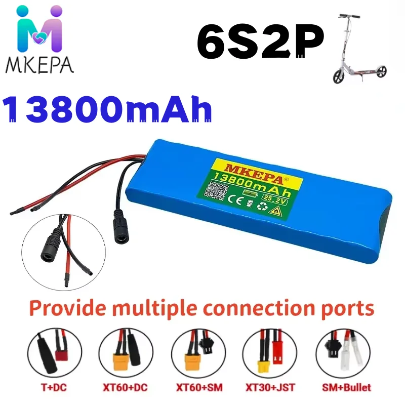 

6s2p 25.2V13.8ah 18650 lithium-ion battery 24V 13800mAh lithium-ion battery, suitable for bicycle/scooter batteries