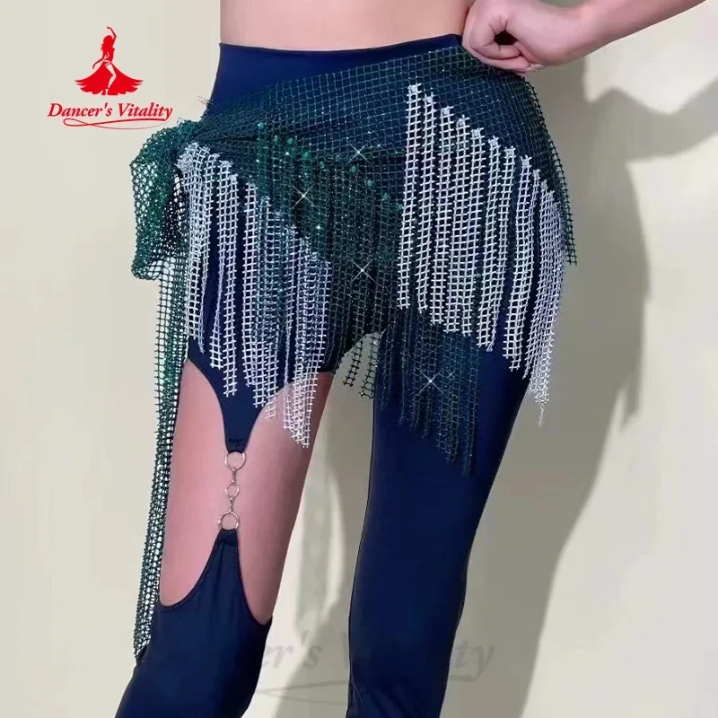 Belly Dancing Belt Women Customized Mesh Tassels Triangle Hip Scarf BellyDance Performance Clothing Oriental Dance Accessories