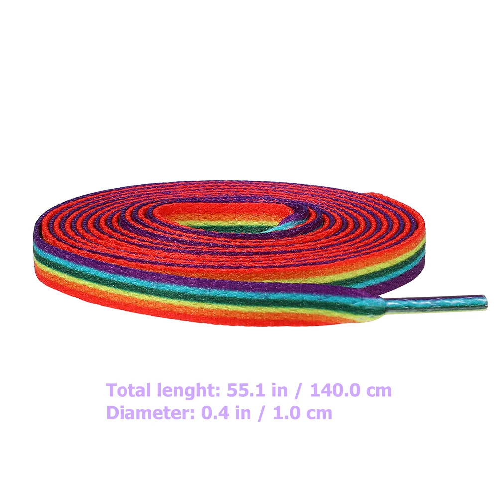 Flat Colored Shoelaces Rainbow Gradient Versatile Shoes Tie Pants Rope Drawstring