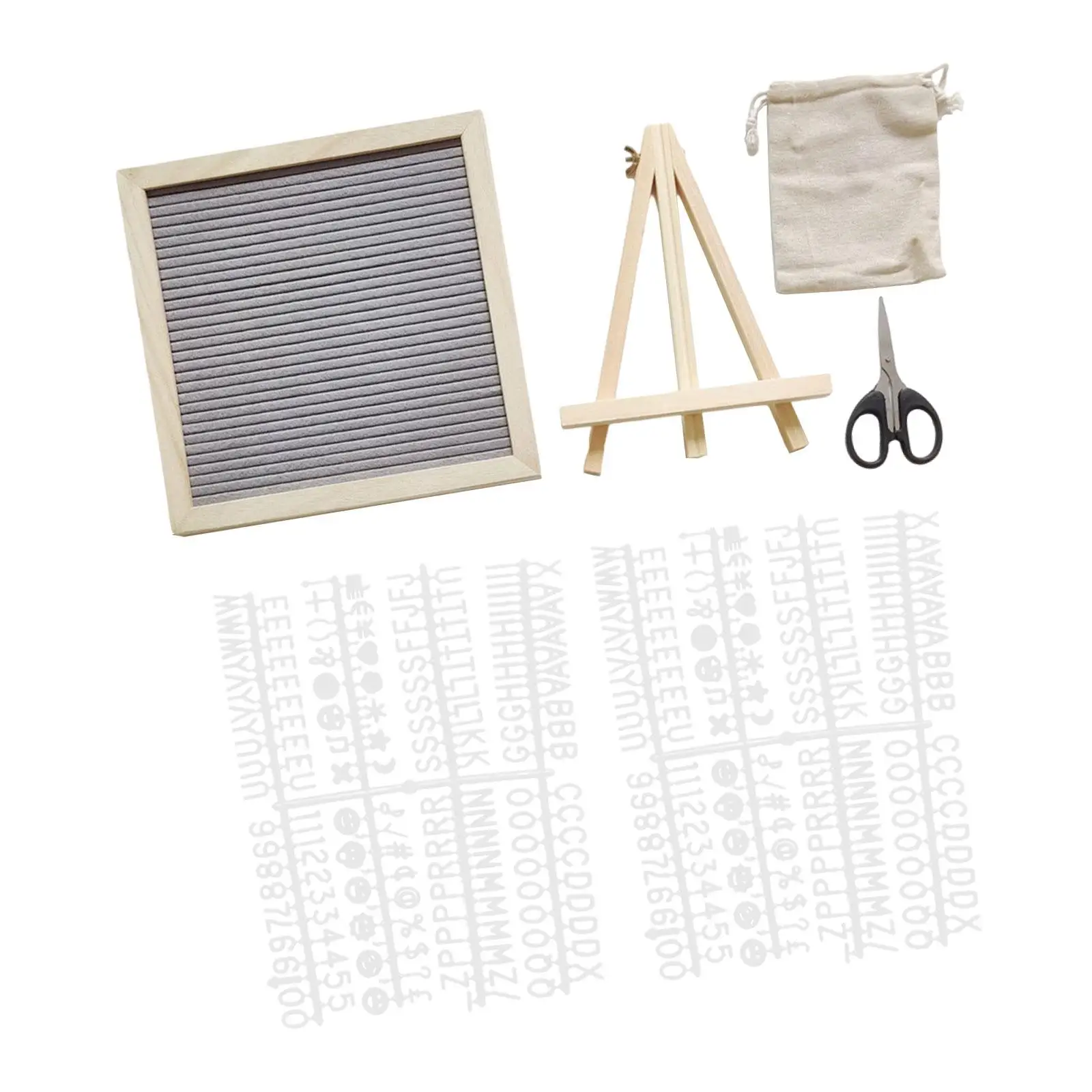 Lavagna per lettere in feltro con supporto per visualizzare varie impostazioni