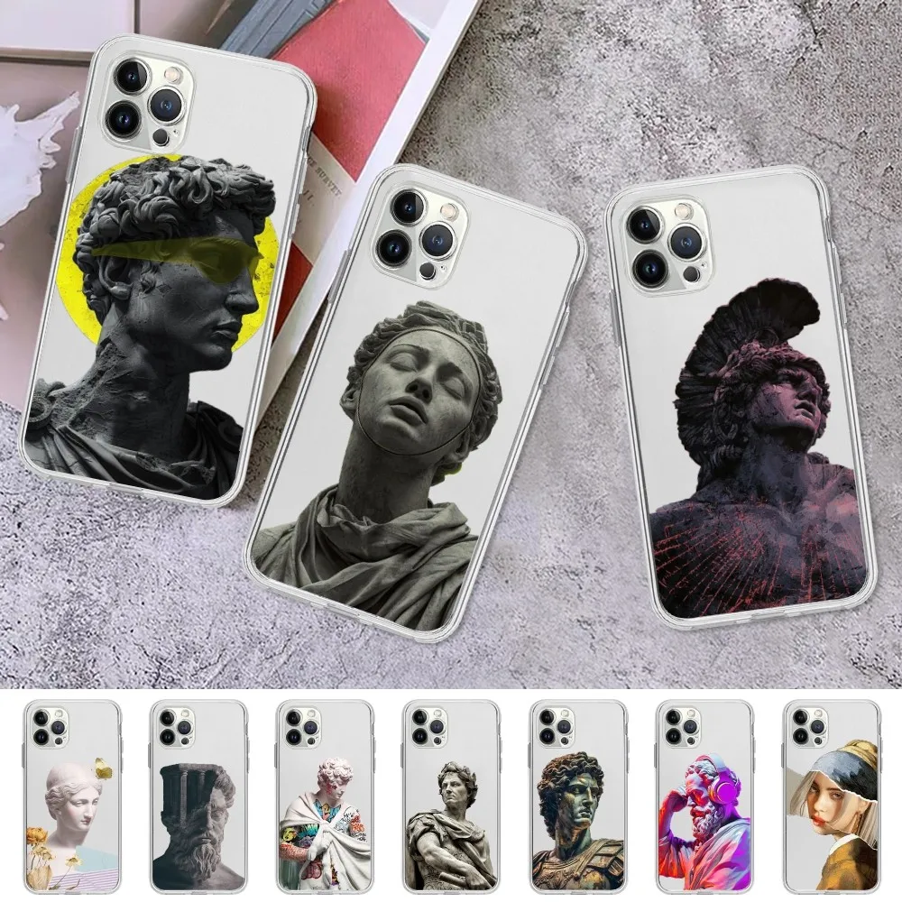 

David Statue Art Mousepad For iPhone 16 15 14 13 12 Mini 11 Pro XS Max X XR SE 6 7 8 Plus Soft Silicone Cover
