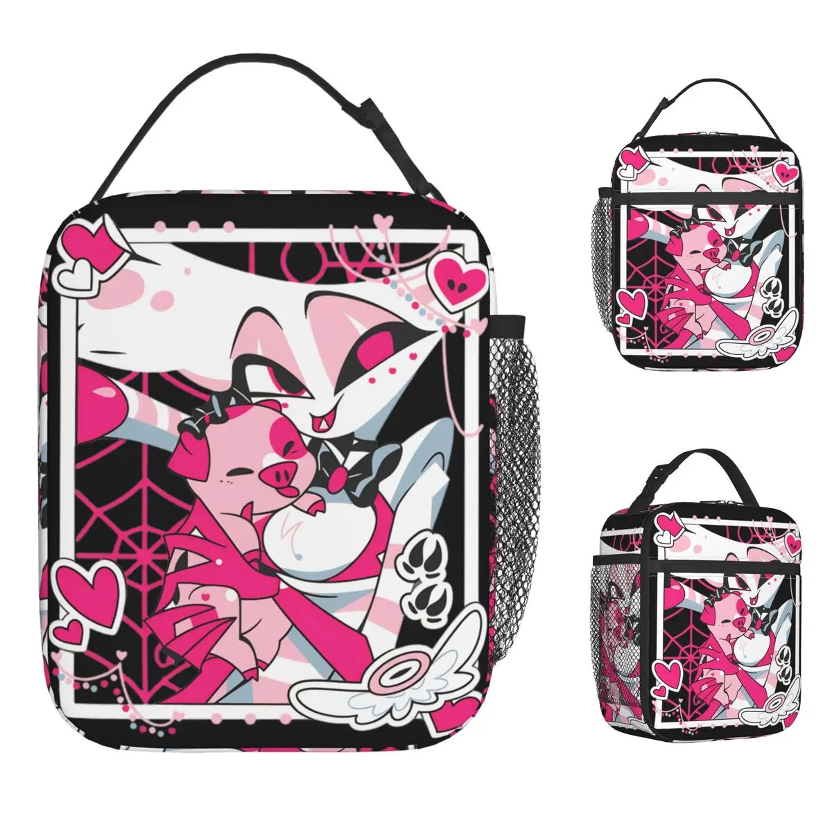 

Сумка для обеда для отелей Hazbins, ланч-бокс для пикника на открытом воздухе для мужчин, термосумка-тоут с милым принтом, водонепроницаемая портативная сумка-холодильник