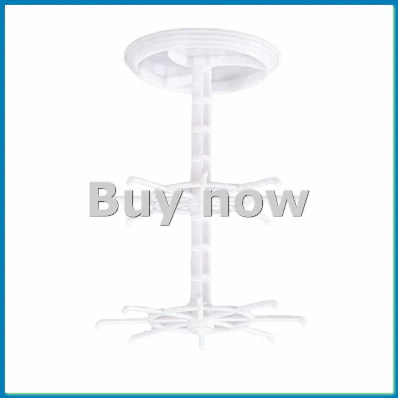 Countertop Acrylic Rotating Keychain Rack Adjustable 2 Tire Spinner Display Holder Trinkets Jewelry Organizer Stand-B-ABHG