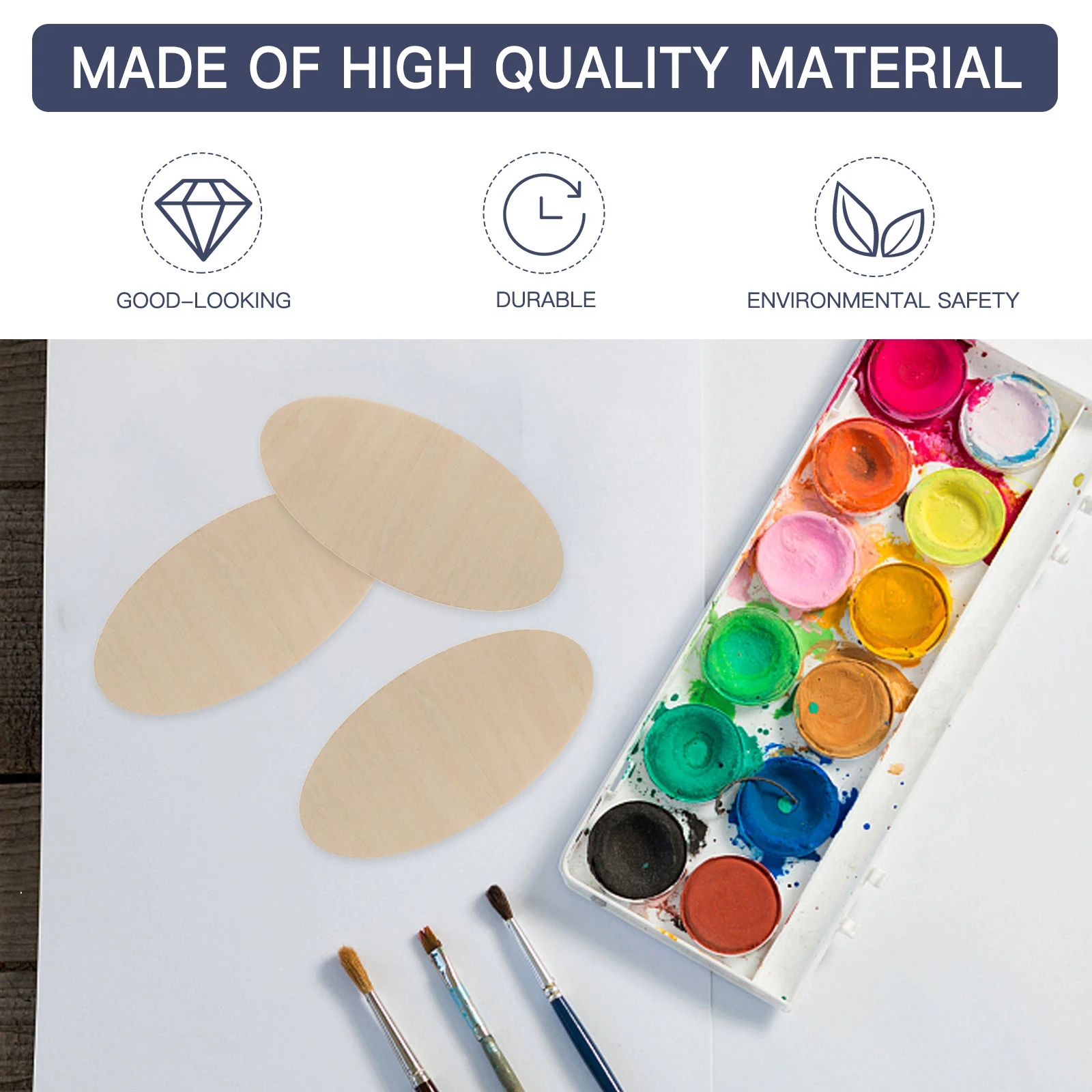 

20Pcs Wooden Oval Cutouts Unfinished Smooth Surface Lightweight for DIY Crafts Painting Projects Scrapbooking Home Decoration