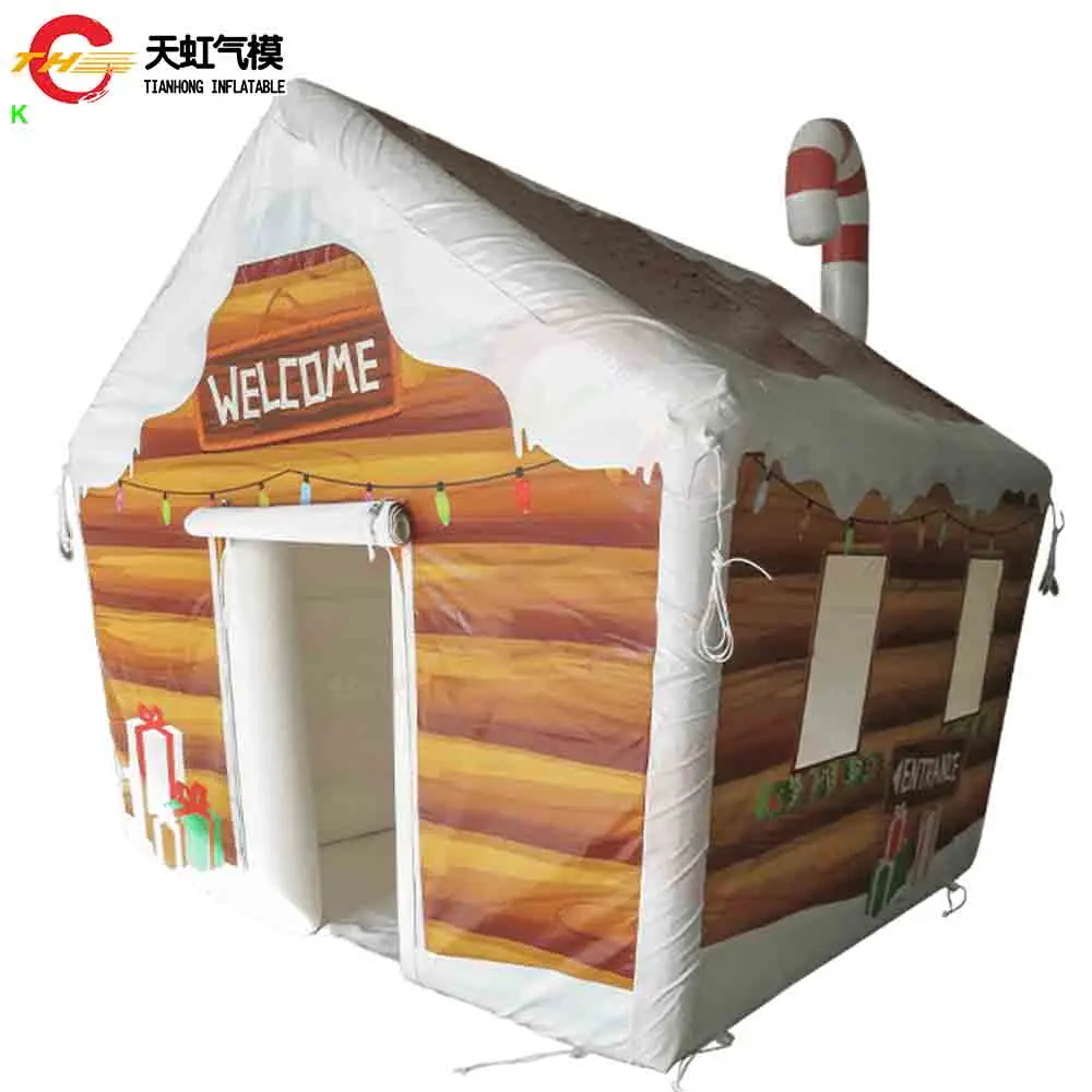 2025 New Design 3.7x3.7x4.2m Sealed Inflatable Santas Grotto Waterproof Inflatable Christmas House Tent for Sale