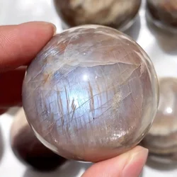 Boho Style Natural Blue Moonstone Ball, Crystal Ball Flash Crystal, Home Decoration, Crystal Heal, Healing Crystals, Spiritual