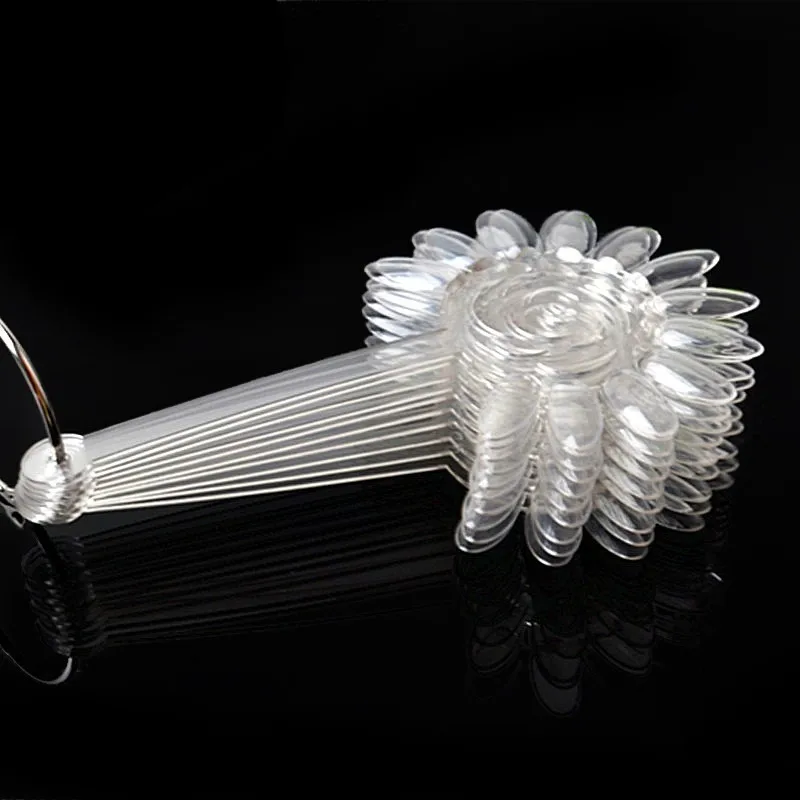 New Arrive 120pcs False Nail Tips Clear Nail Gel Polish Display Board Acrylic Practice Fan Stickers Wheel Nail Art Beauty Tools - 图片 6