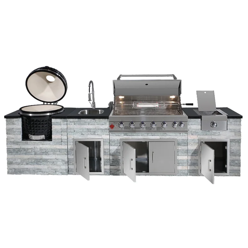 FOODLINE Compact Outdoor Kitchen Cabinet Small Size Weatherproof BBQ Cooking Station For Balcony And Tiny Courtyard